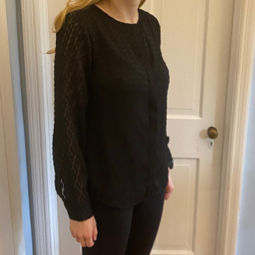 NWT Size 2 Talbots Black Button Down